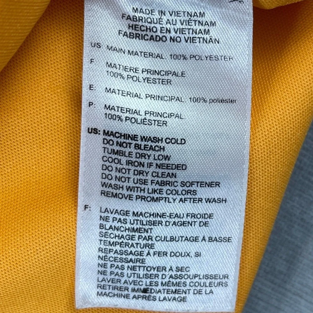 Adidas Mens Large Yellow Polo Shirt Riviera Country Club Golf Stripe